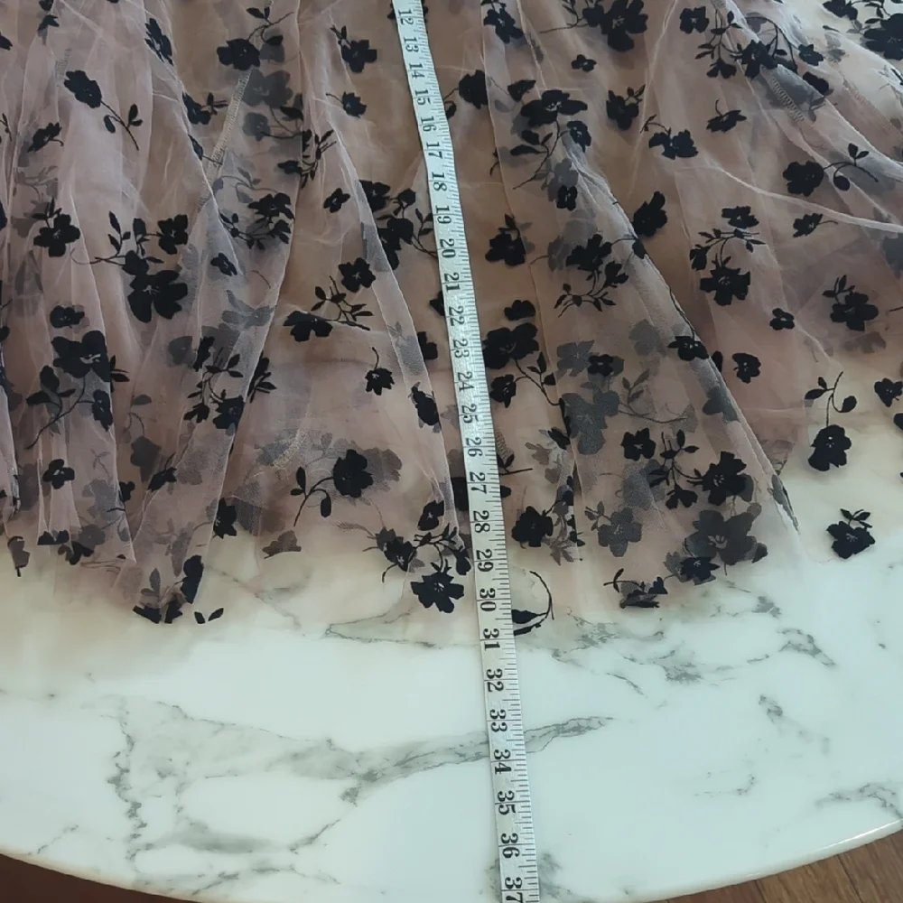 Chicwish Floral A-Line Skirt - Black and Cream - Picture 4 of 4